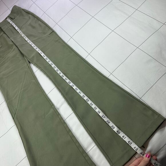 I AM GIA Pants Womens Small Green Xavier Zip Flared High Rise Edgy Contemporary - Picture 11 of 12